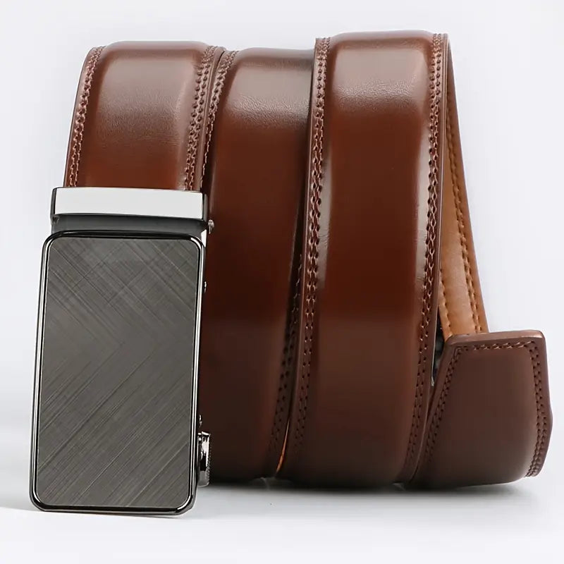 Father's Day Promotion 49% Off💝 Genuine Leather Ratchet Belt for Men - Adjustable Automatic Buckle, Versatile Casual Business Style