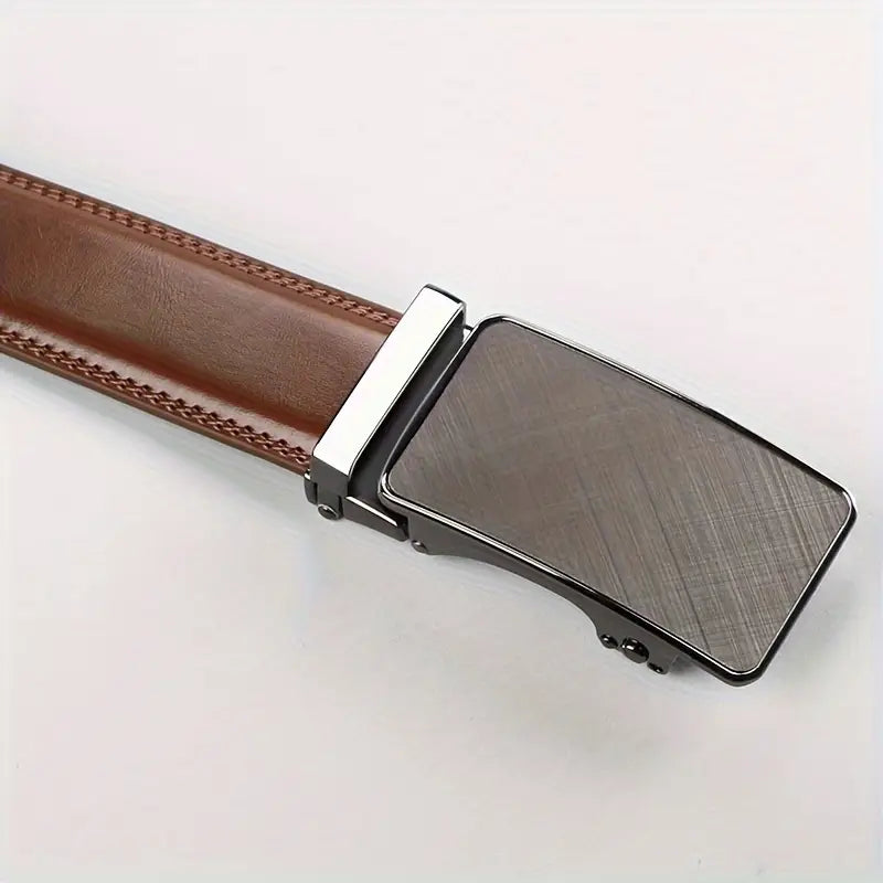 Father's Day Promotion 49% Off💝 Genuine Leather Ratchet Belt for Men - Adjustable Automatic Buckle, Versatile Casual Business Style