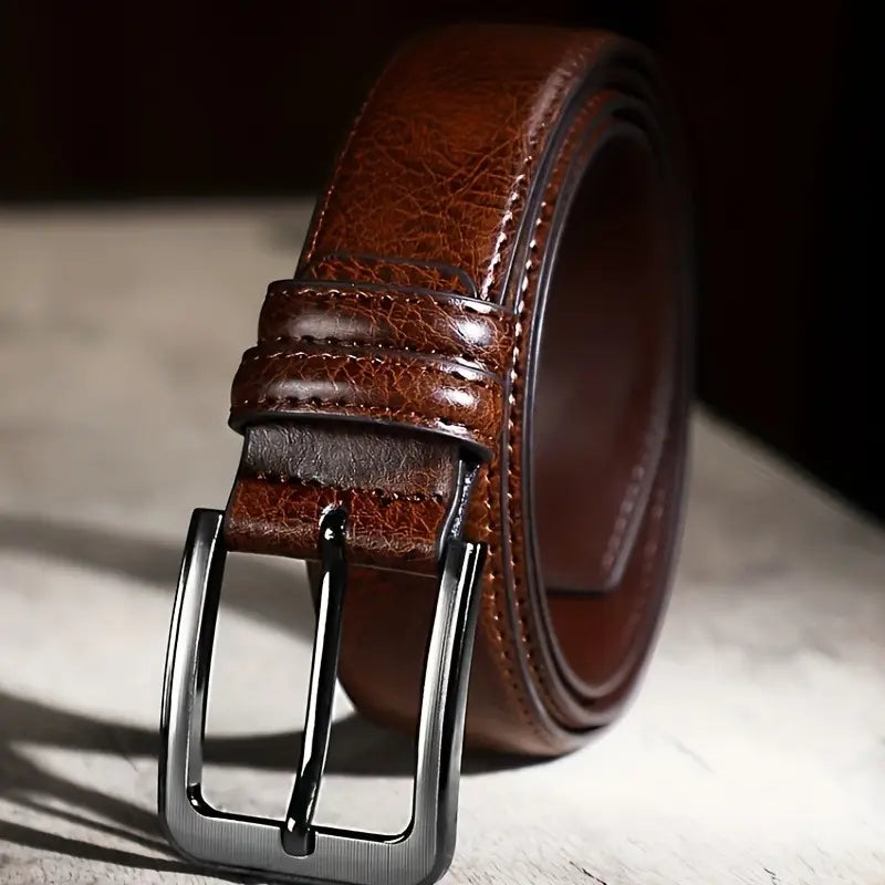 Men's Genuine Leather Pin Buckle Casual Retro Leather Belt (B002)