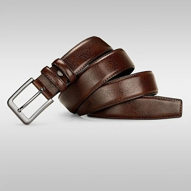 Men's Genuine Leather Pin Buckle Casual Retro Leather Belt (B002)