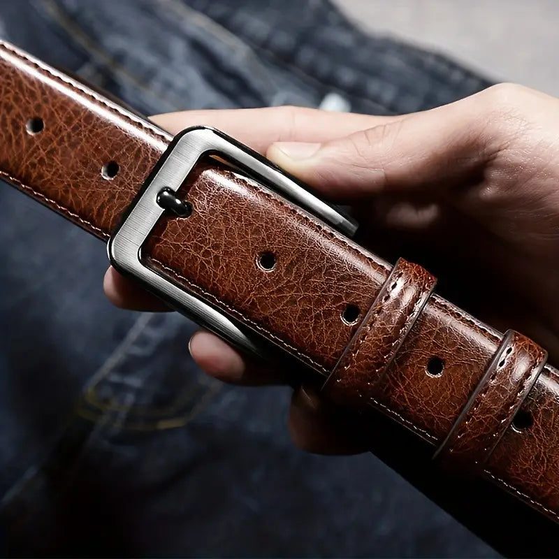 Men's Genuine Leather Pin Buckle Casual Retro Leather Belt (B002)