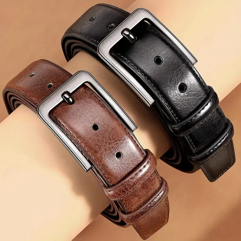 Men's Genuine Leather Pin Buckle Casual Retro Leather Belt (B002)