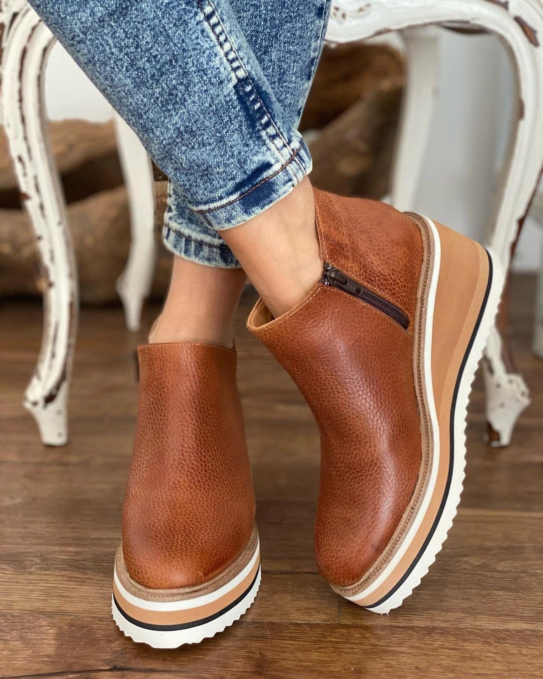 HOT SALE 45% OFFđ„Women's Premium Solid Wedge Ankle Boots