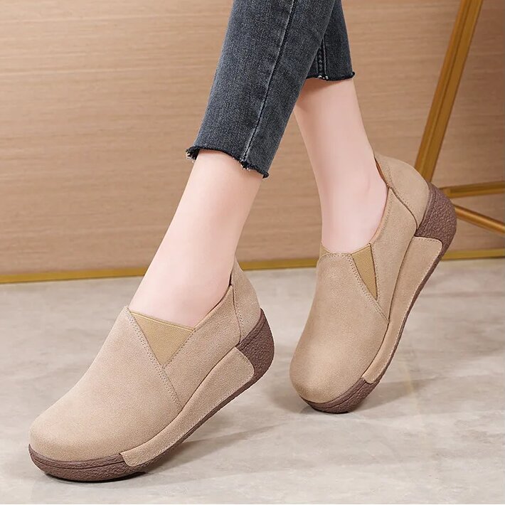 Spring & Summer 50% Offđ Womenâs Orthopedic Flats Platform Walking Shoes, Comfort Leather Loafers