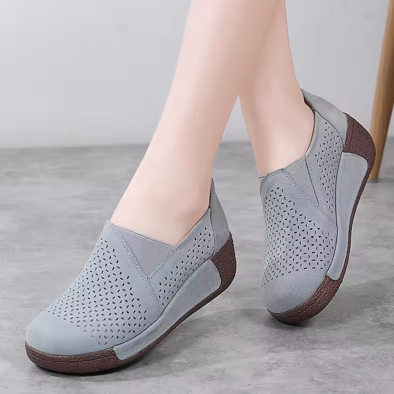 Spring & Summer 50% Offđ Womenâs Orthopedic Flats Platform Walking Shoes, Comfort Leather Loafers