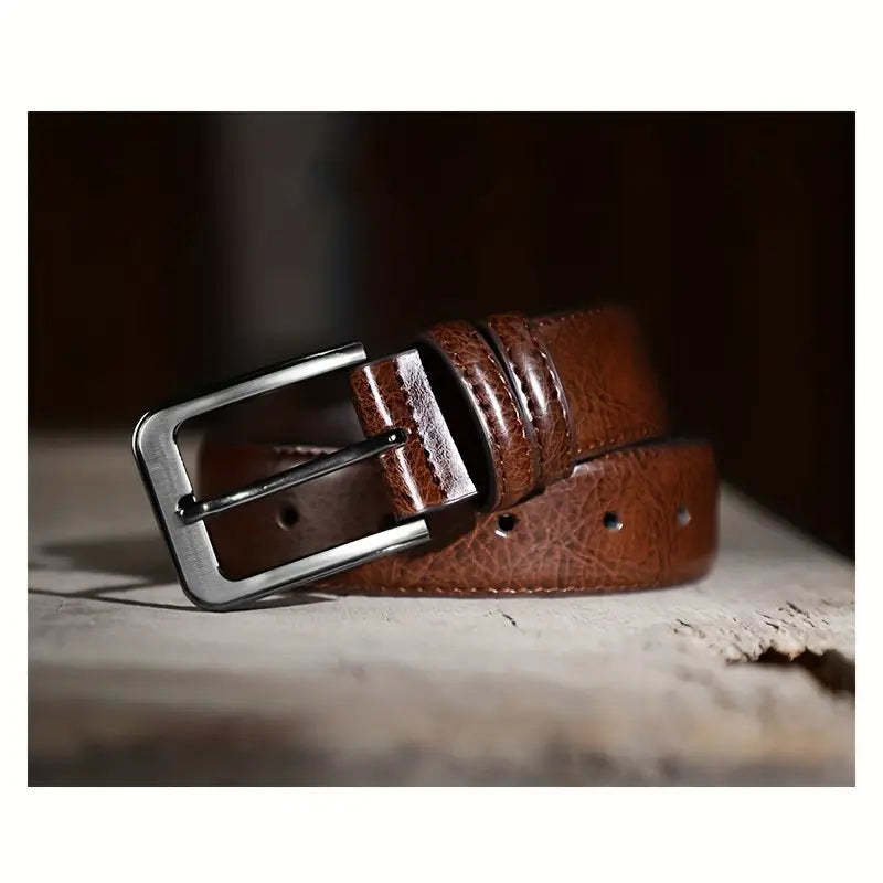 Men's Genuine Leather Pin Buckle Casual Retro Leather Belt (B002)