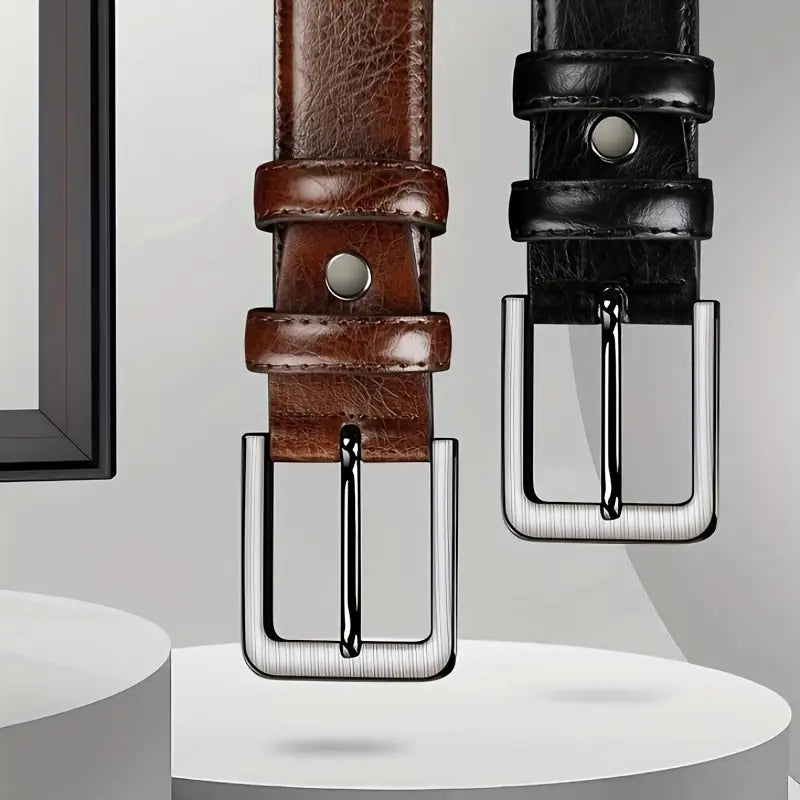 Men's Genuine Leather Pin Buckle Casual Retro Leather Belt (B002)